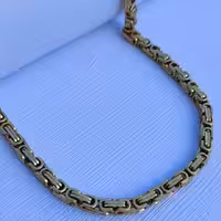 زنجیر استیل مردانه براق بیزانس طلایی