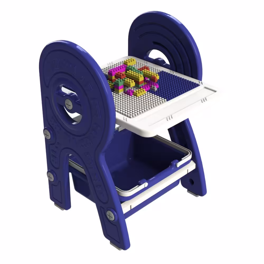 تخته وایت برد و میز لگو (2 کاره) آبی