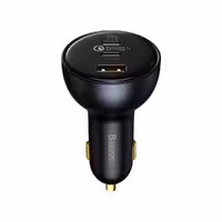 شارژر فندکی فست شارژ بیسوس Baseus QC5.0 C C U Car Charger TZCCZM-0G توان 160 وات همراه با کابل