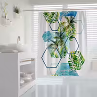 پرده حمام دلفین مدل Island سایز 180×200 سانتی متر