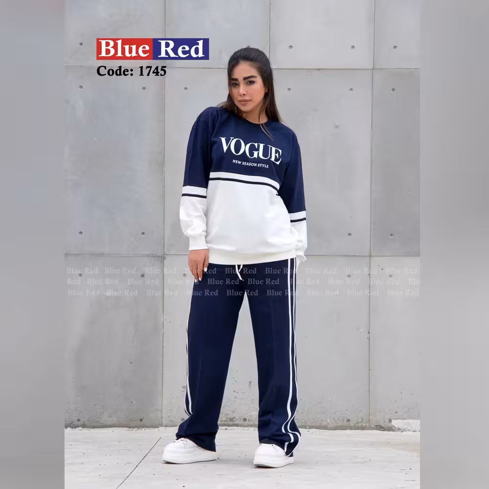 بلوز شلوار بلو رد Blue Red پاییزه طرح VOGUE