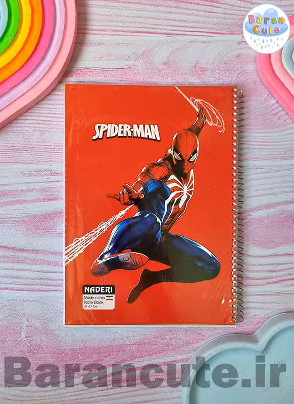 دفتر 100 برگ سیمی جلد شده نادری طرح مرد عنکبوتی