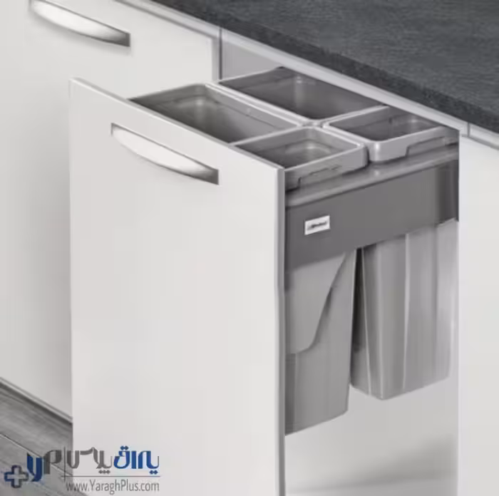 سطل زباله چهار قلو ریلی آرام بند ملونی