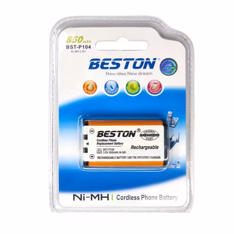 باتری تلفن بی سیم بستون مدل BstP104 ظرفیت 850 میلی آمپر ساعت ولتاژ 3.6 ولت