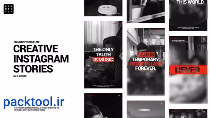پروژه آماده پریمیر استوری اینستاگرام creative instagram stories - پک تول