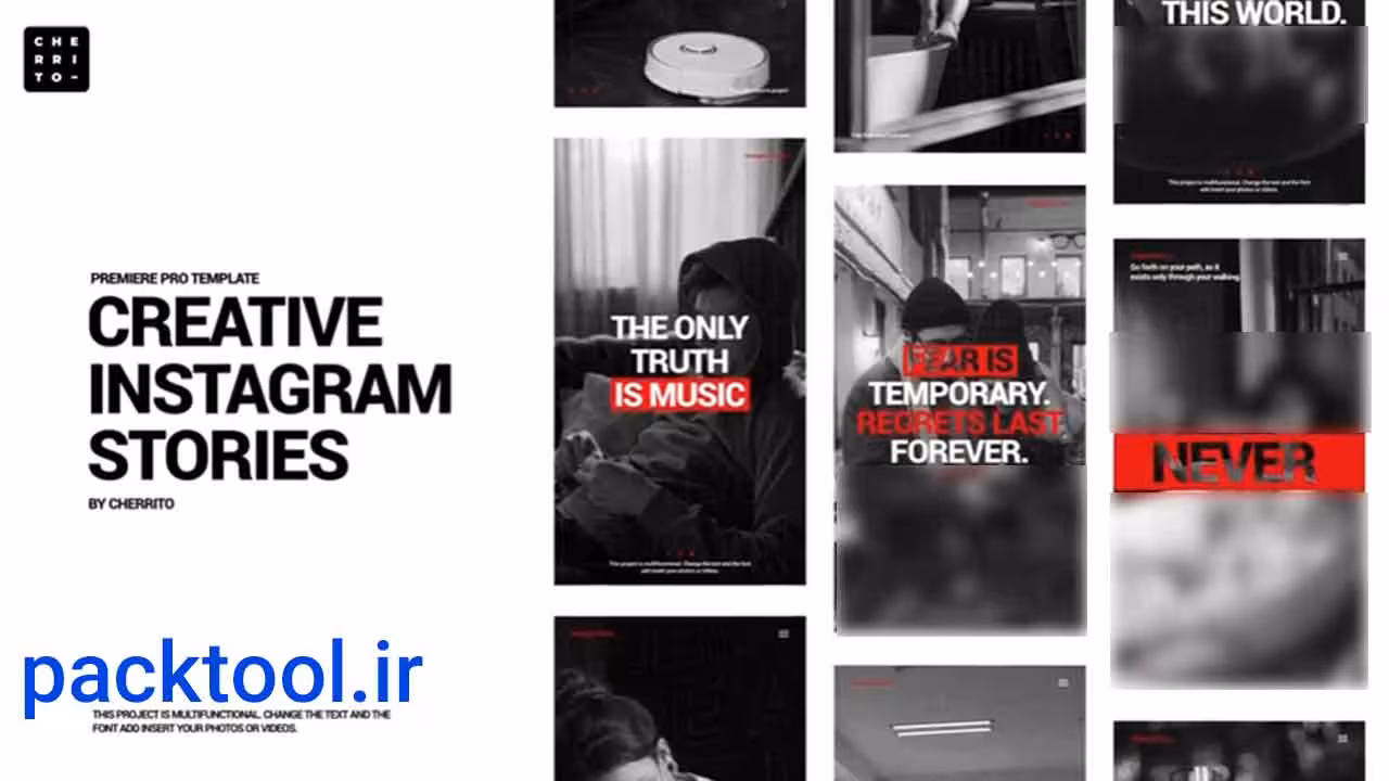 پروژه آماده پریمیر استوری اینستاگرام creative instagram stories - پک تول