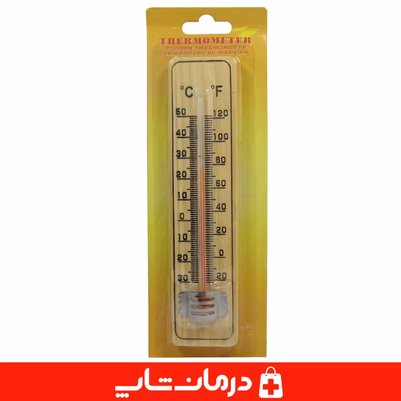 دماسنج جیوه ای دما سنج محیط مدل چوبی