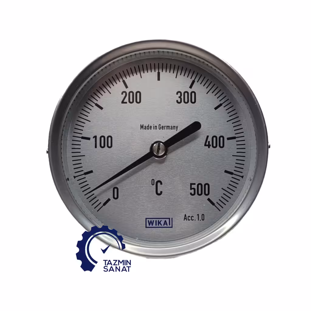 ترمومتر عمودی صفحه 10 سانت دنباله 10 سانت 500 ویکا WIKA