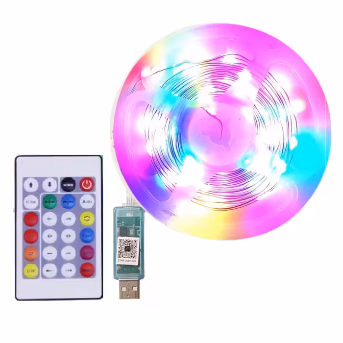 ریسه ال ای دی مدل فول کالر هوشمند بلوتوثی کد RGB IC usb 5v طول 5 متر