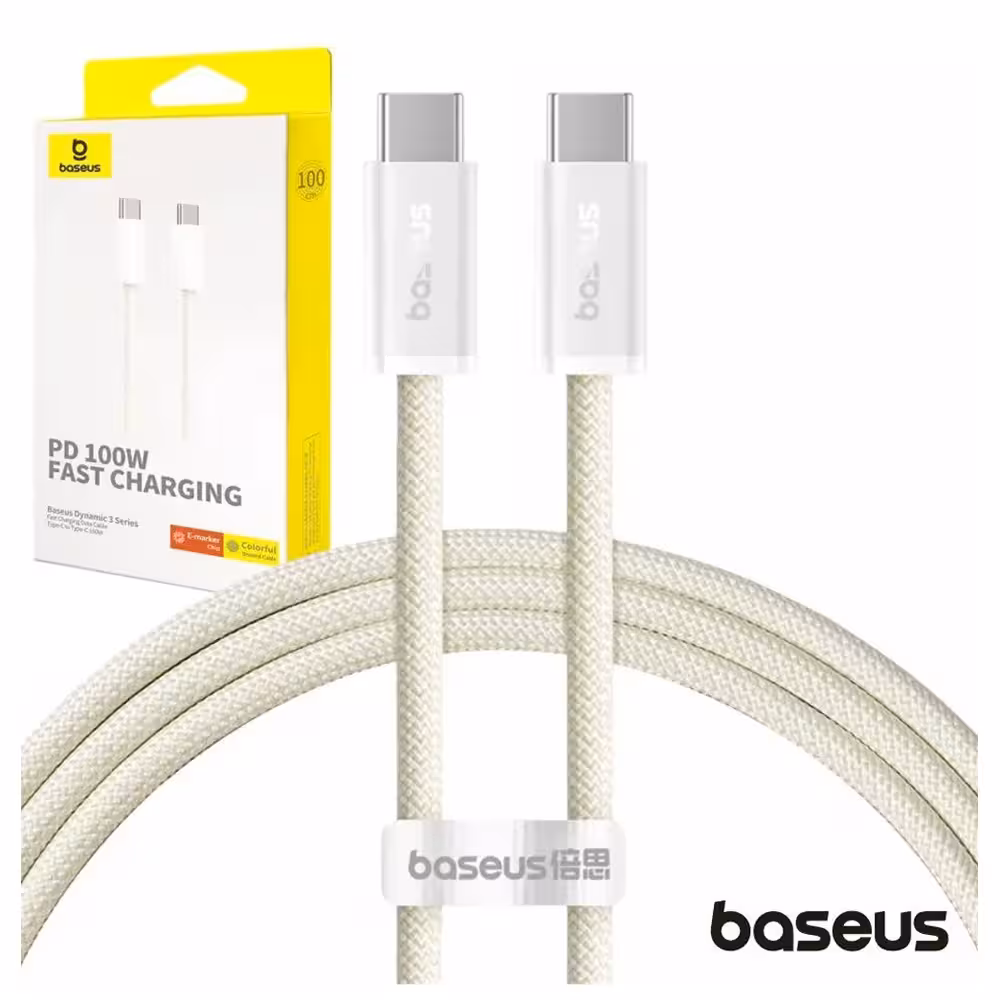 کابل 1 متری 100W باسئوس Baseus Dynamic 3 Series Fast Charging Data Cable P10367000Y11-00