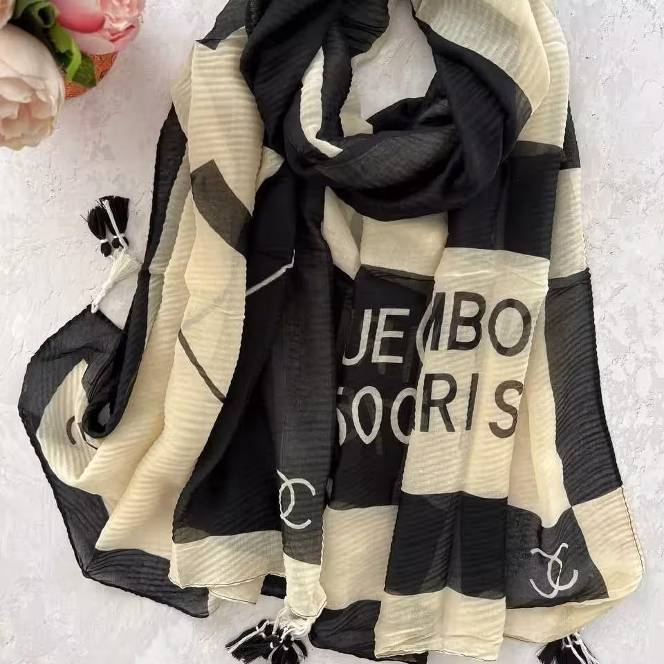 شال سوپر نخ پلیسه منگوله دار وارداتی سبک و راحت