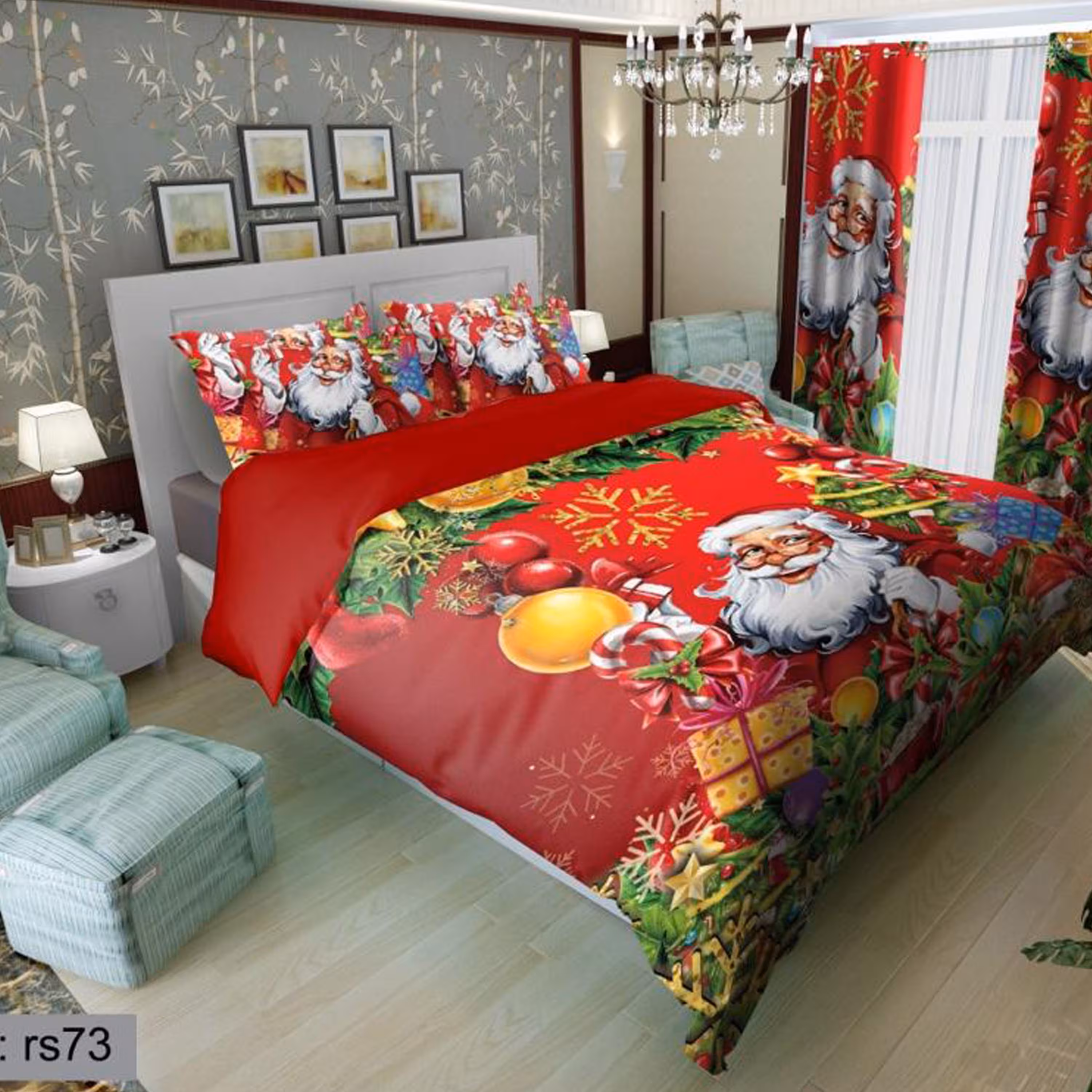 سرویس روتختی 1 نفره تنسل چاپی برندترک لند (Turk Land) کد rs 73