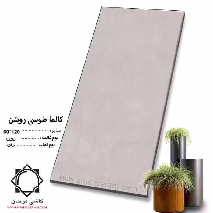 سرامیک calma کالما طوسی روشن 120*60 کاشی مرجان