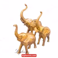 مجسمه برنجی برنزی مدل فیل پاکستانی طلایی سایز کوچک