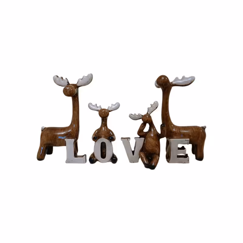 مجسمه مدل گوزن لاو مجموعه 4 عددی