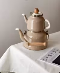 ست کتری و قوری لعابی طرح مادام کوکو