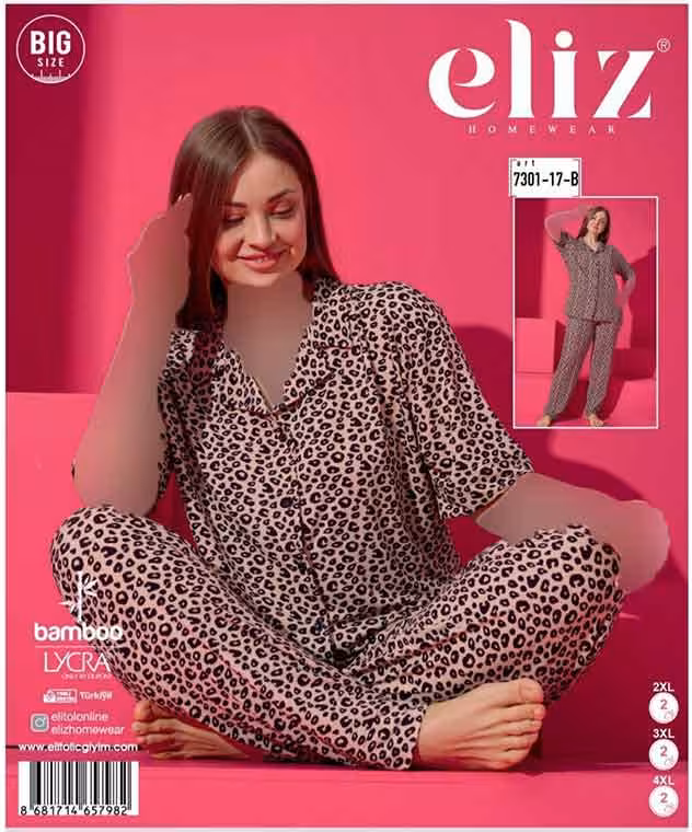 بلوز شلوار سایز بزرگ زنانه کد 7301-17-b