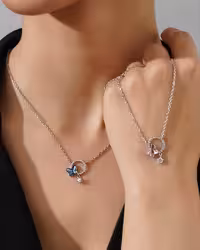 گردنبند سوارسکی وارداتی زنانه نقره کد 20300