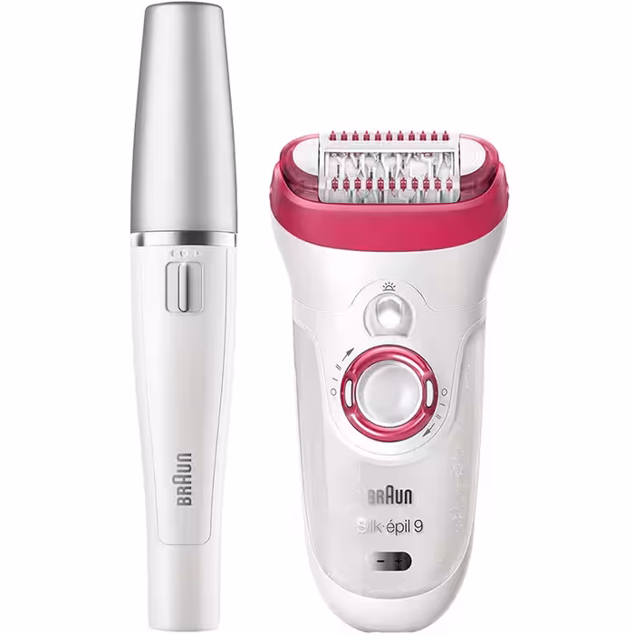 اپیلاتور براون مدل Silk Epil 9 کد 538-9 به همراه اپیلاتور لایه بردار براون کد 01 | کالا مکس