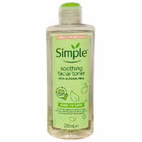 تونر پاک کننده صورت سیمپل مدل Soothing حجم 200 میلی لیتر