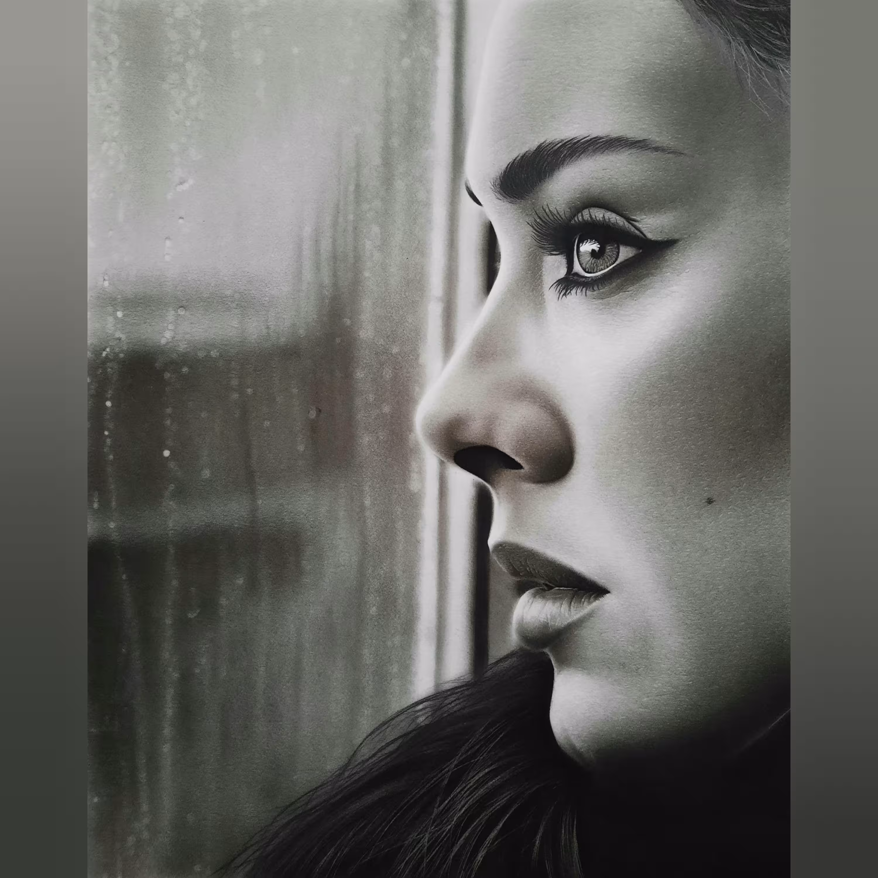 تابلو نقاشی سیاه قلم