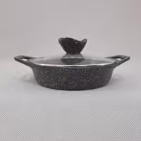 تابه دو دسته گرانیتی سایز 20 پیلو مشکی PILAU طرح لایف