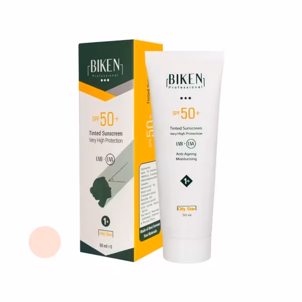 کرم ضدآفتاب  SPF50 پوست چرب کد  1 بیکن 50 میلی‌لیتر Biken