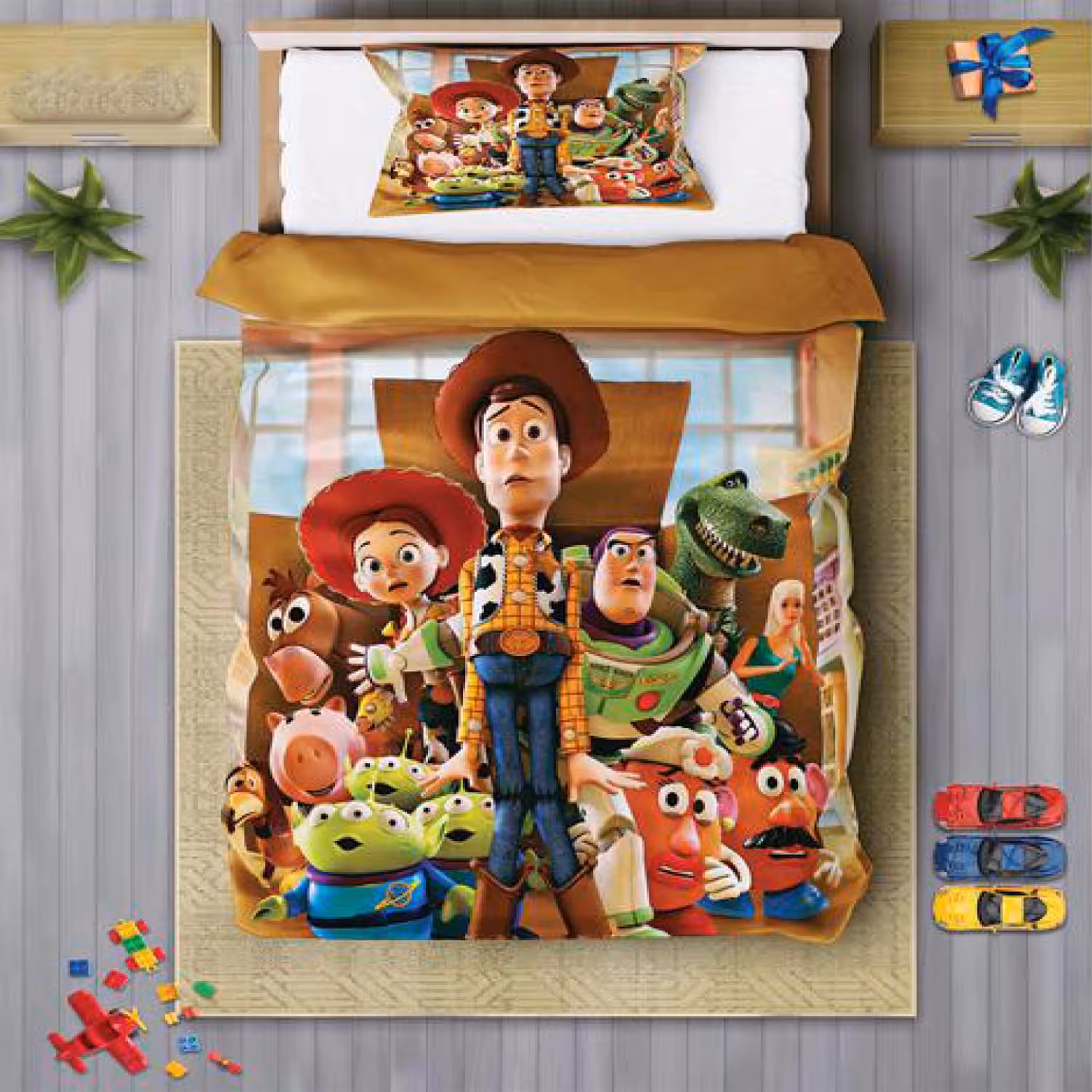 سرویس روتختی پسرانه چیداری مدل 7197 طرح داستان اسباب‌ بازی‌ها