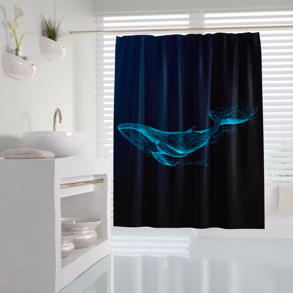پرده حمام دلفین مدل Phantom سایز 200×180 سانتی متر