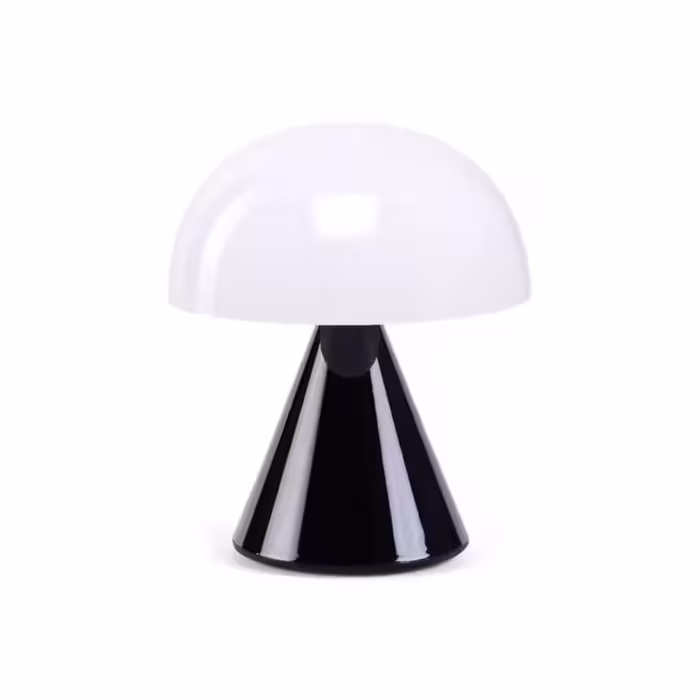چراغ LED رومیزی Lexon لکسون Mina Mini مدل LH60NG | طراحی مدرن و مینیمال | رنگ مشکی براق | نور LED با شدت قابل تنظیم | باتری قابل شارژ با دوام | مناسب برای اتاق خواب، دفتر کار و فضاهای دکوراسیون مدرن | ابزاری کاربردی برای روشنایی و زیبایی محیط