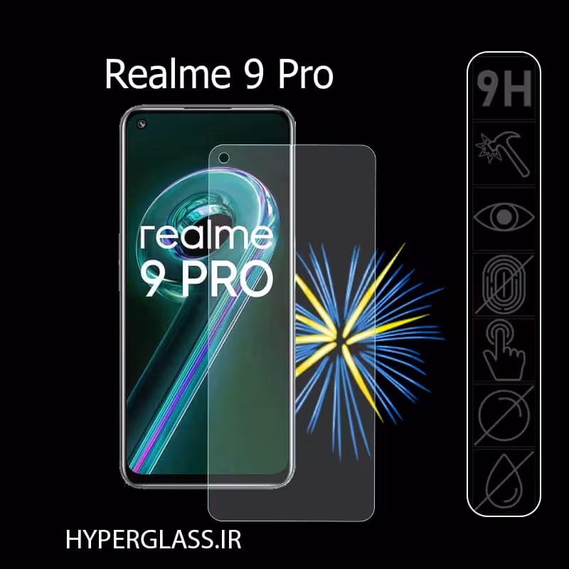 گلس محافظ صفحه نمایش نانو بلک اورجینال گوشی ریلمی Realme 9 Pro