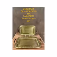 سینی دسته چوبی برنجی 24279