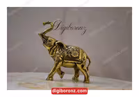 مجسمه برنجی برنزی فیل با طرح گل سایز متوسط