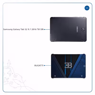برچسب پوششی ماهوت مدل BUGATTI مناسب برای تبلت سامسونگ Galaxy Tab S2 9.7 2016 T813N
