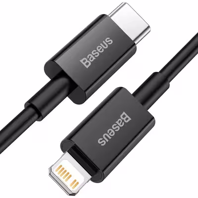 کابل تبدیل USB-C به لایتنینگ باسئوس مدل Superior Series 20W طول 2 متر