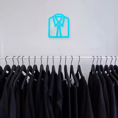 چراغ دیواری نئون دیزاین طرح Men-Clothes_TBL