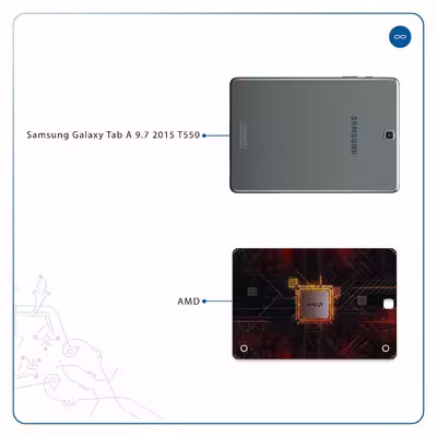 برچسب پوششی ماهوت مدل AMD Brand مناسب برای تبلت سامسونگ Galaxy Tab A 9.7 2015 T550