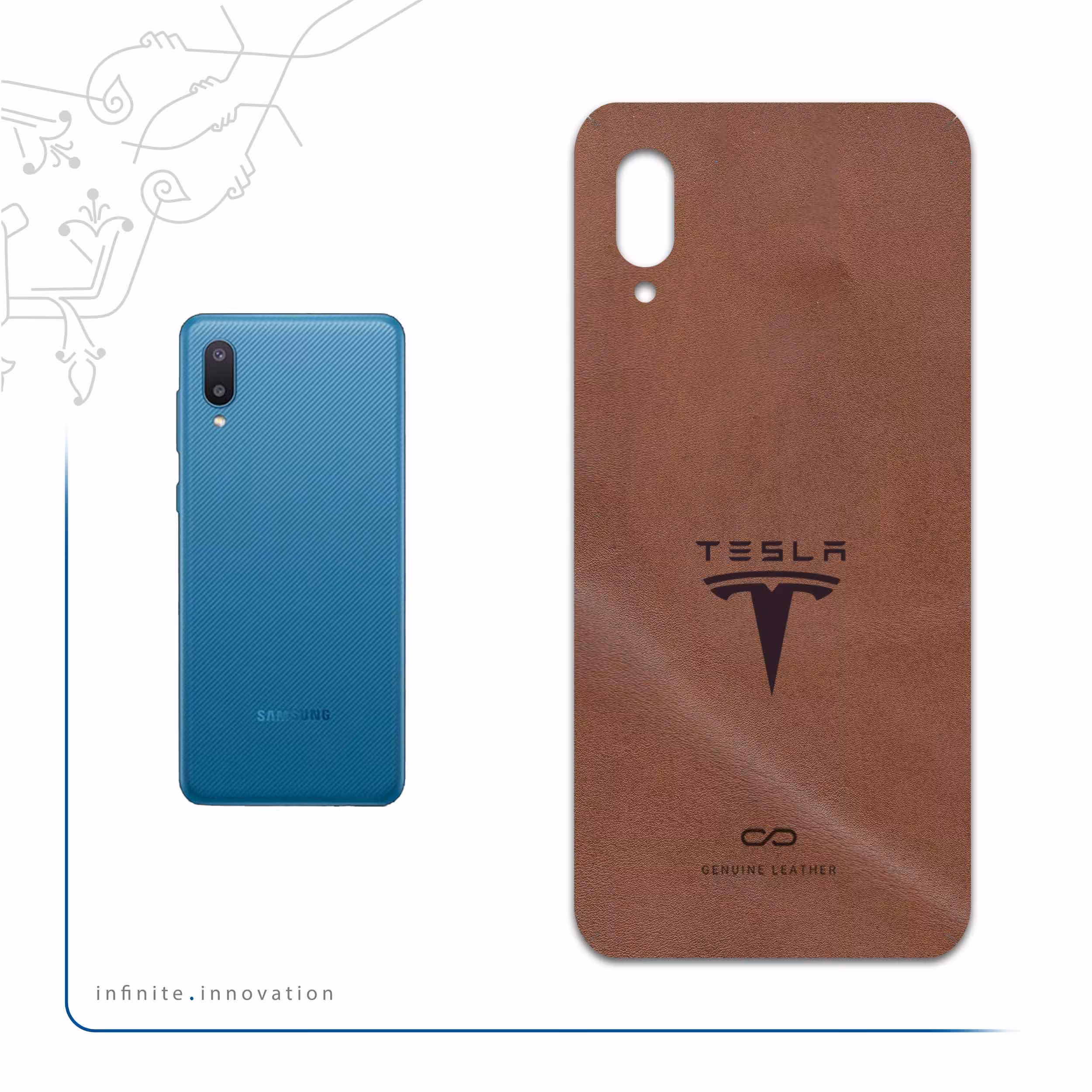 برچسب پوششی ماهوت مدل MNL-TSLA مناسب برای گوشی موبایل سامسونگ Galaxy M02