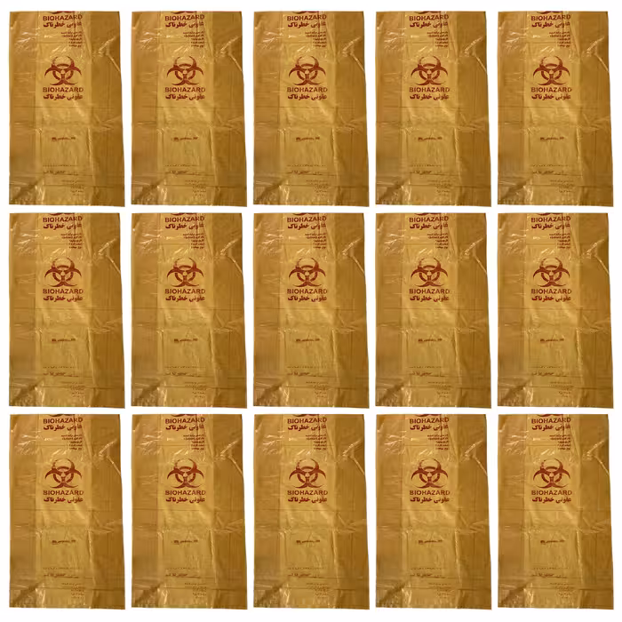 کیسه زباله مدل بیمارستانی طرح عفونی ضخیم 120.90 بسته 15 عددی
