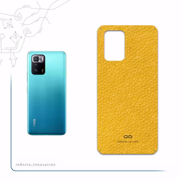 برچسب پوششی ماهوت مدل Mustard-Leather مناسب برای گوشی موبایل شیائومی Poco X3 GT 5G