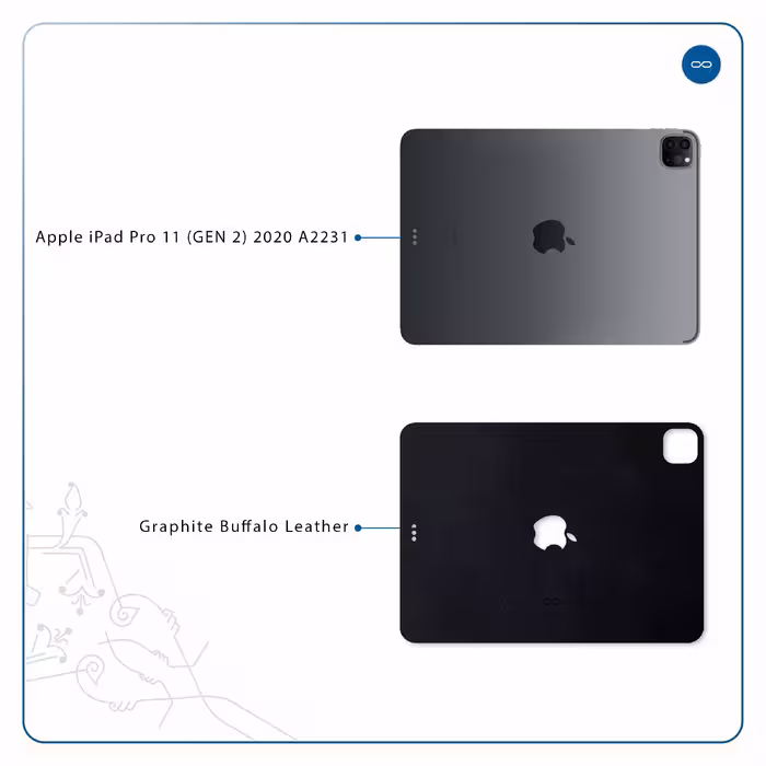 برچسب پوششی ماهوت مدل Graphite Buffalo Leather مناسب برای تبلت اپل iPad Pro 11 (GEN 2) 2020 A2231