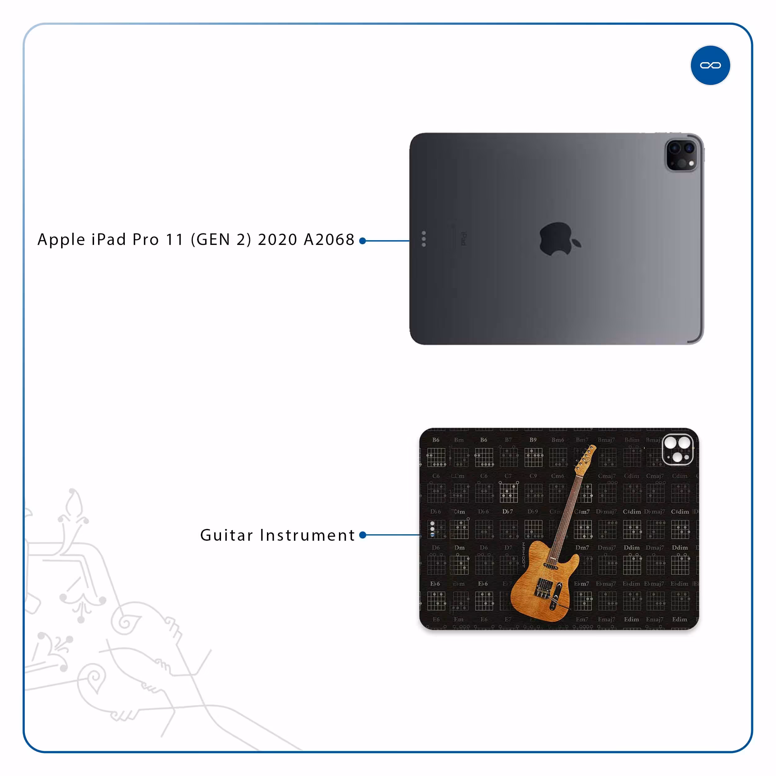 برچسب پوششی ماهوت مدل Guitar-Instrument مناسب برای تبلت اپل iPad Pro 11 (GEN 2) 2020 A2068