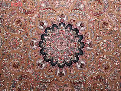 فرش ماشینی زمرد مشهد مدل 210067 زمینه گردویی