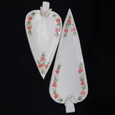 شیرینی خوری سرامیکی هیوا طرح سرو شیراز کد 10918957 مجموعه 2عددی