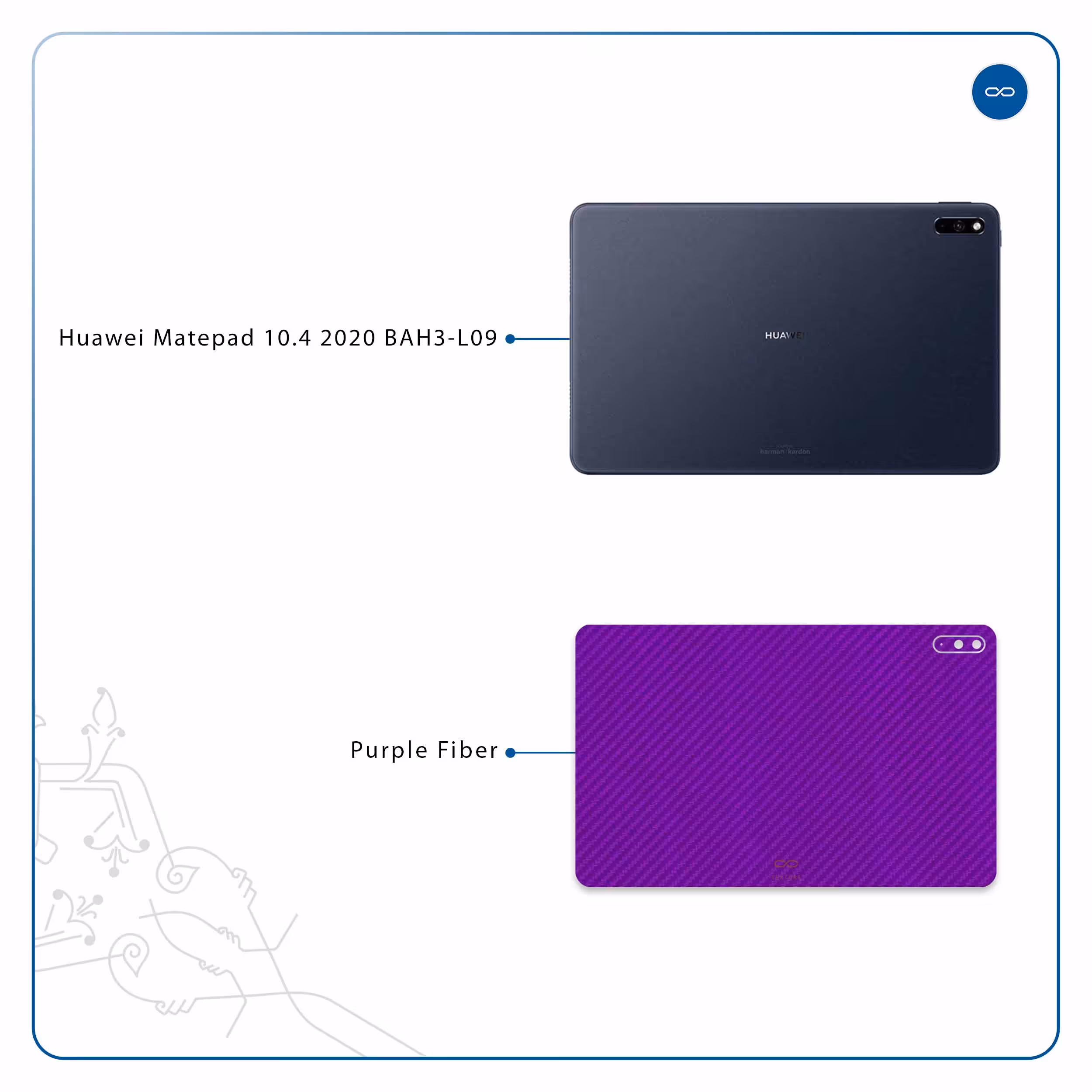 برچسب پوششی ماهوت مدل Purple-Fiber مناسب برای تبلت هوآوی Matepad 10.4 2020 BAH3-L09