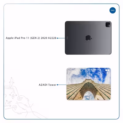 برچسب پوششی ماهوت مدل AZADI-Tower مناسب برای تبلت اپل iPad Pro 11 (GEN 2) 2020 A2228