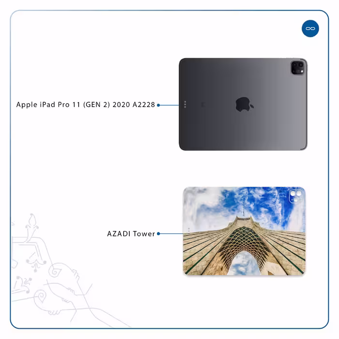 برچسب پوششی ماهوت مدل AZADI-Tower مناسب برای تبلت اپل iPad Pro 11 (GEN 2) 2020 A2228
