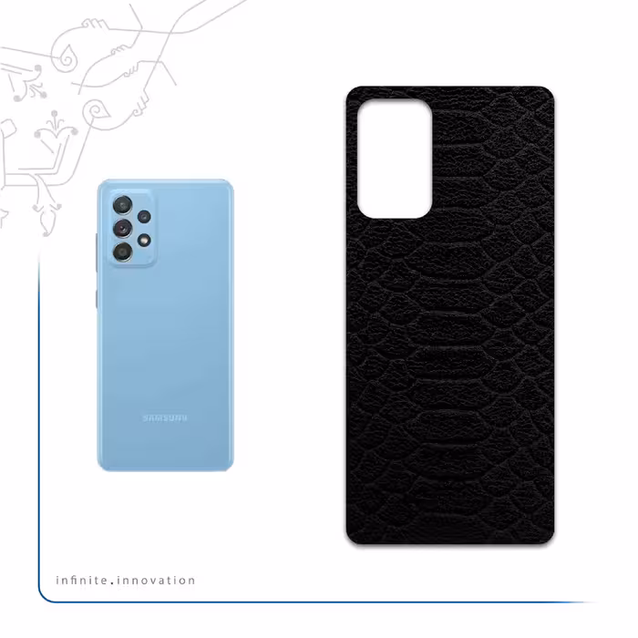 برچسب پوششی ماهوت مدل Black-Snake-Leather مناسب برای گوشی موبایل سامسونگ Galaxy A52 4G