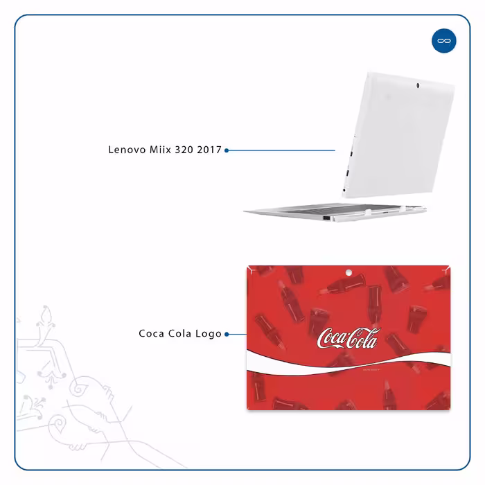 برچسب پوششی ماهوت مدل Coca-Cola-Logo مناسب برای تبلت لنوو Miix 320 2017