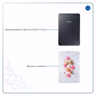 برچسب پوششی ماهوت مدل Macaron cookie مناسب برای تبلت سامسونگ Galaxy Tab S2 8.0 2015 T715